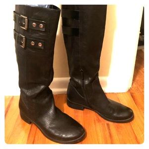 Nine West Tall Black Moto Style Boot